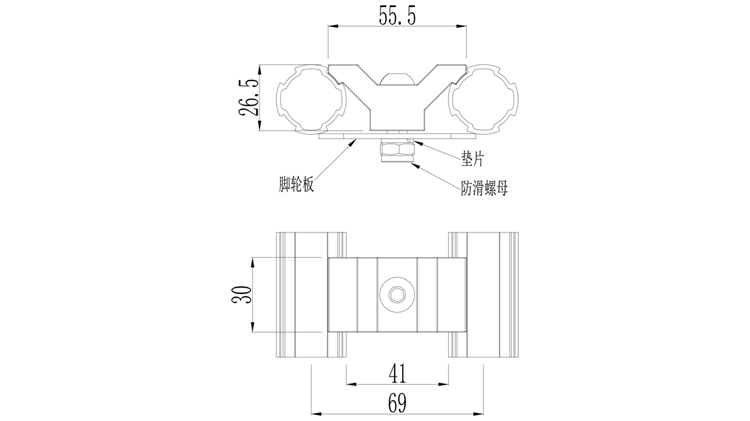 腳輪底座接頭尺寸